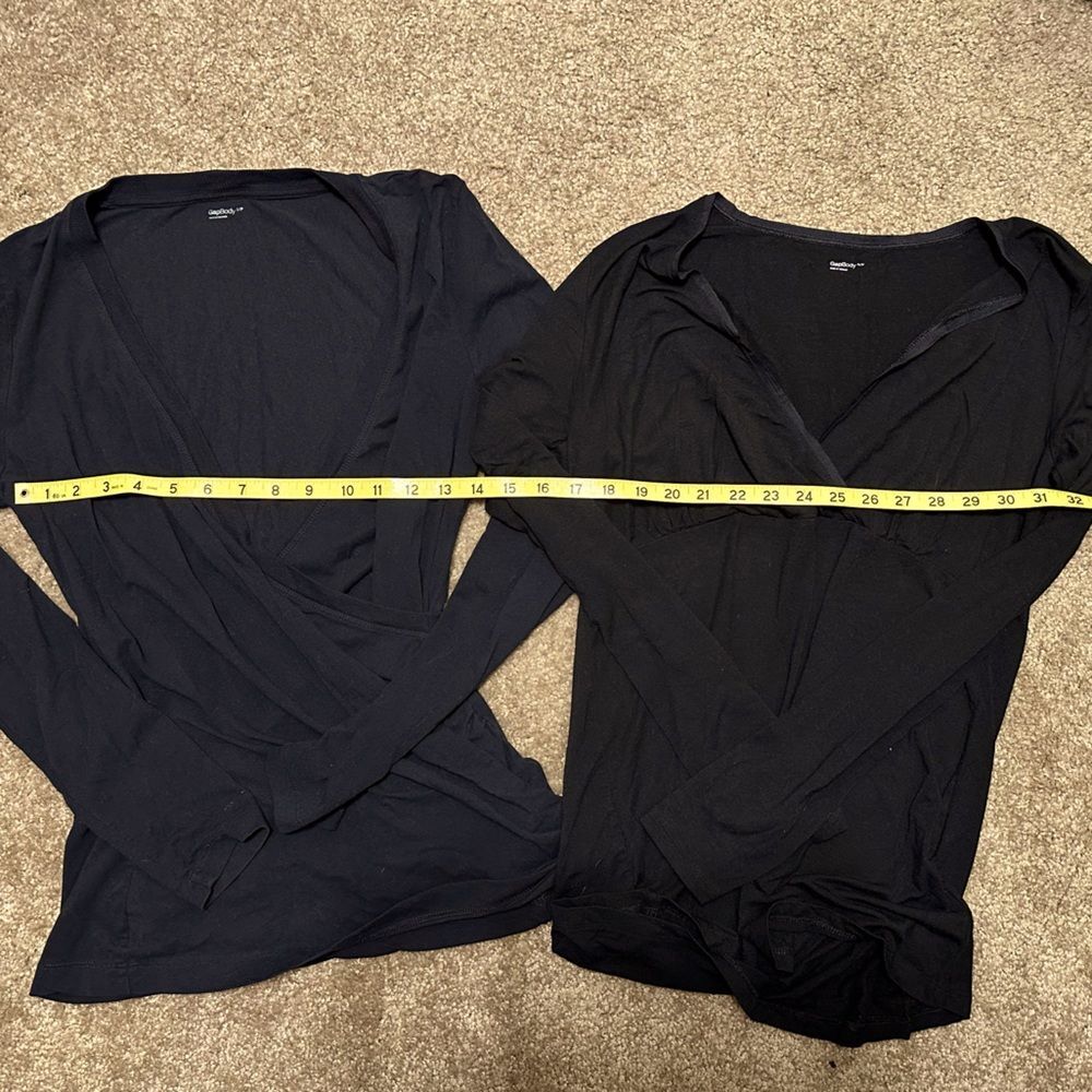 Two (2) Gap Body Long Sleeve Soft V-Neck Shirts